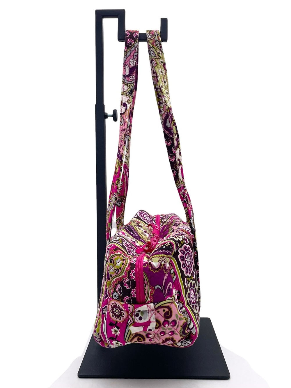 Vera Bradley Original Handbag Very Berry Paisley Pink Purple Barrel Shoulder Bag - Picture 2 of 11